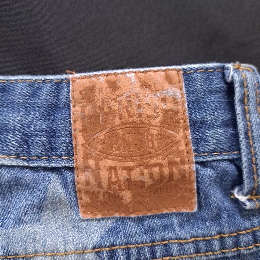 Parish Nation Star Print Denim Shorts Vtg - Picture 8 of 9